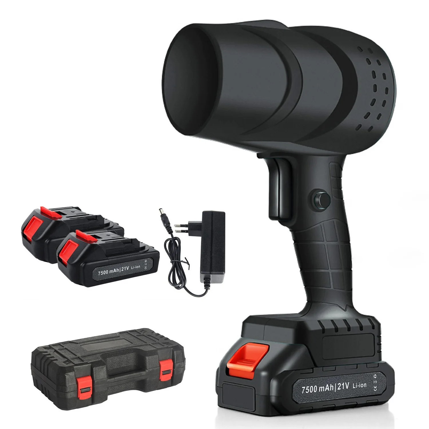 Souffleur Électrique Sans Fil 21V Puissant 36,000rpm 380W pour Feuilles, Poussière et Neige avec Batterie 1500mAh