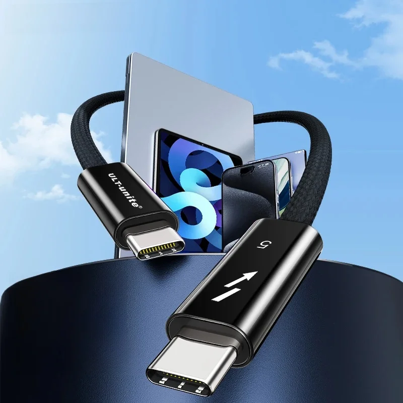 Kabel Thunderbolt 5, 120 Gb/s, szybka synchronizacja danych, 240 W, szybkie ładowanie, 16K30Hz, kabel USB4 typu C do iPhone 18, MacBooka, iPada, stacji dokującej, dysku SSD. — zdjęcie produktu 7