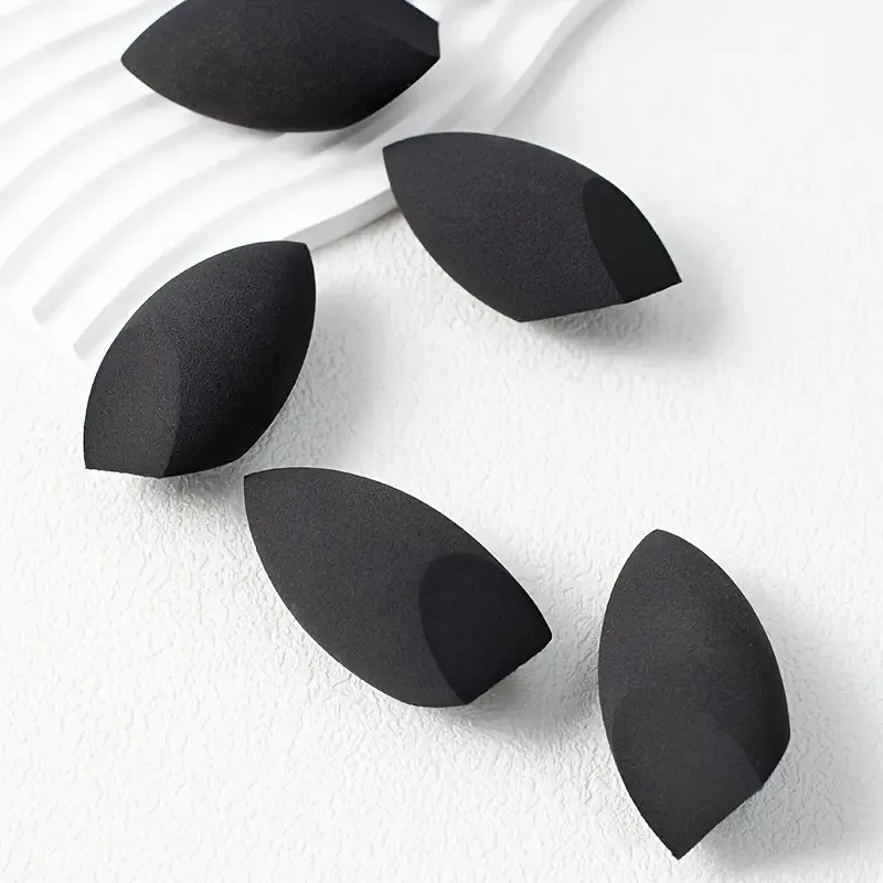 Conjunto de esponja de maquiagem de corte duplo de 3 peças, hidrofílico sem látex, flexível e colorido para beleza