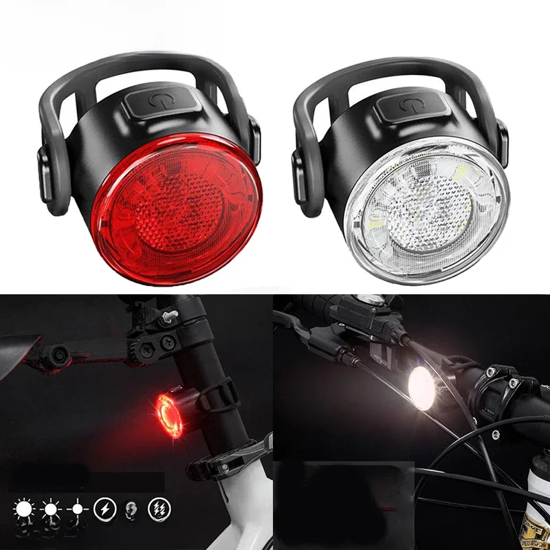 AliExpress cycle zone 6 Modes Bike Front Rear Light Set USB Charging Bike Bright Headlight Easy to Install Bicycle Warning