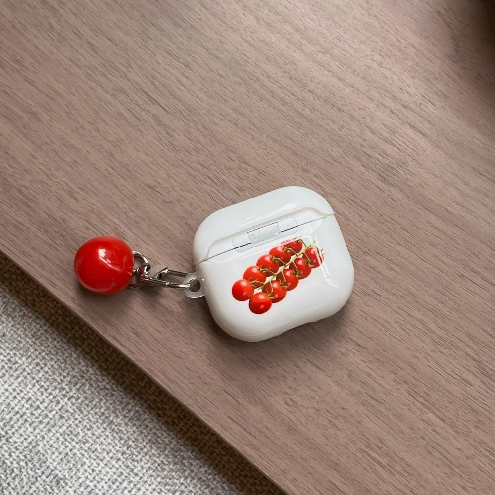 

Creative tomato string headphone protective case, suitable for AirPods 4/3/2 Pro/2/4, South Korea INS shockproof protective case