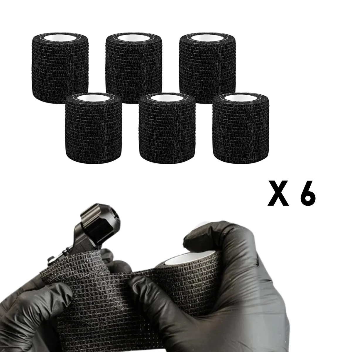 Cinta para Grip de Tatuar (6 Piezas) - Cinta Autoadhesiva Ajustable y Antideslizante para Máquinas