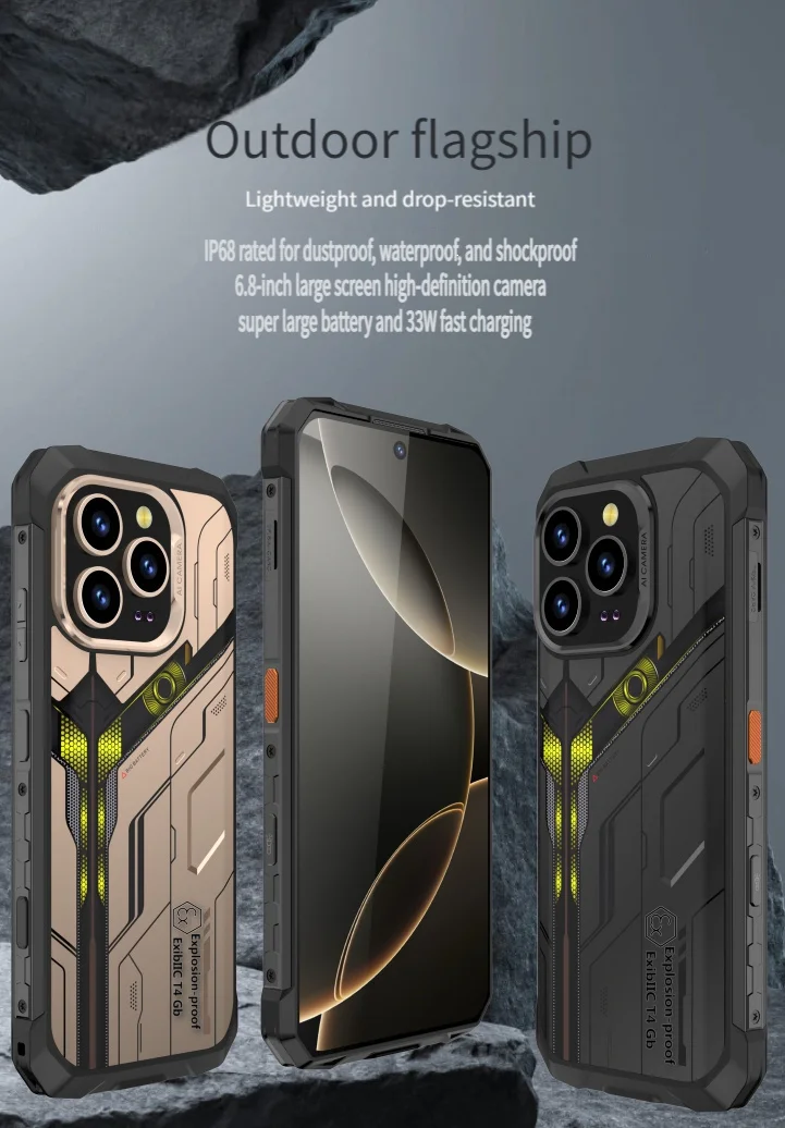 Explosion-Proof Phone Night vision Rugged Phone Android 14 33W 32MP+68MP NFC Waterproof Smartphone Global