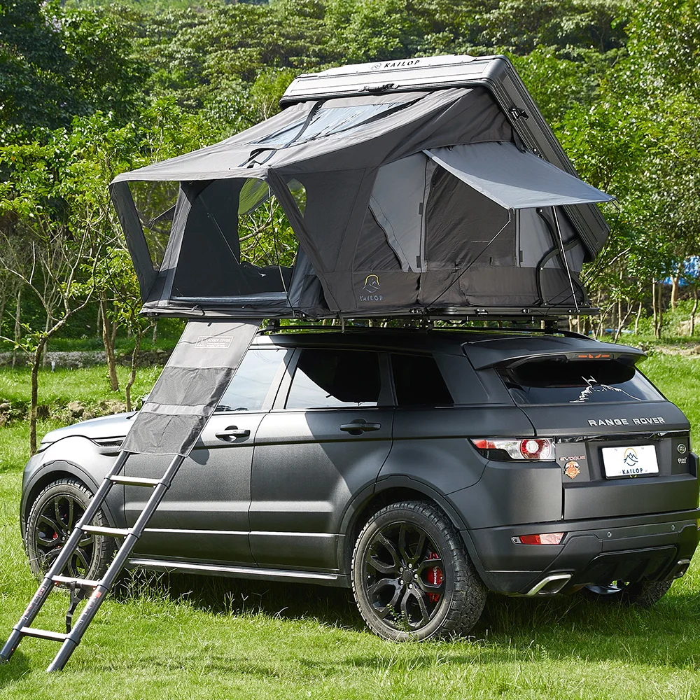 Car Roof Tent, 4 Person Rooftop Tent, Outdoor Camping Tent,Suitable for 4x4 Off Road Camper Camping with Telescopic Ladder