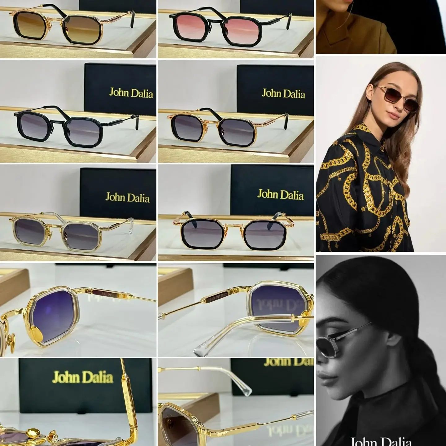 Voor JOHN DALIA JD JEAN Zonnebril met aluminium frame, unisex, luxe premium UV400, zakelijk, gepolariseerd, klassiek, vrijetijdsbril, met doos - afbeelding 2