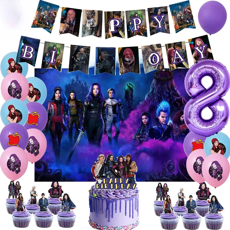 Décoration de ixd'Anniversaire Thème Disney Descmot2, Ballon, Toile de Fond, Décoration de Gâteau, Fournitures de ixPréChristophe