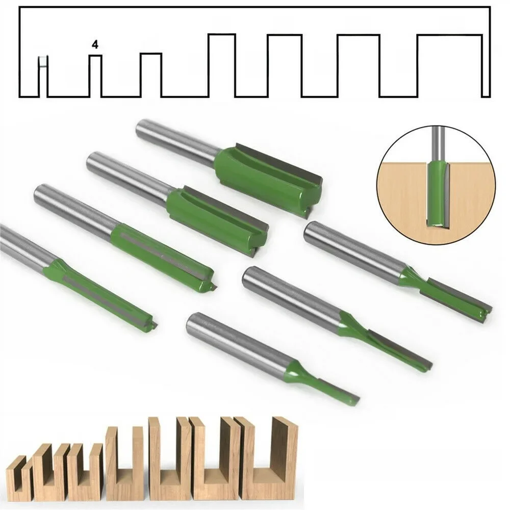 Mèches de routeur de 6MM, tige de 3 4 5 6 8 10 12mm de diamètre de lame, Double cannelure pour le travail du bois, outil de fraisage
