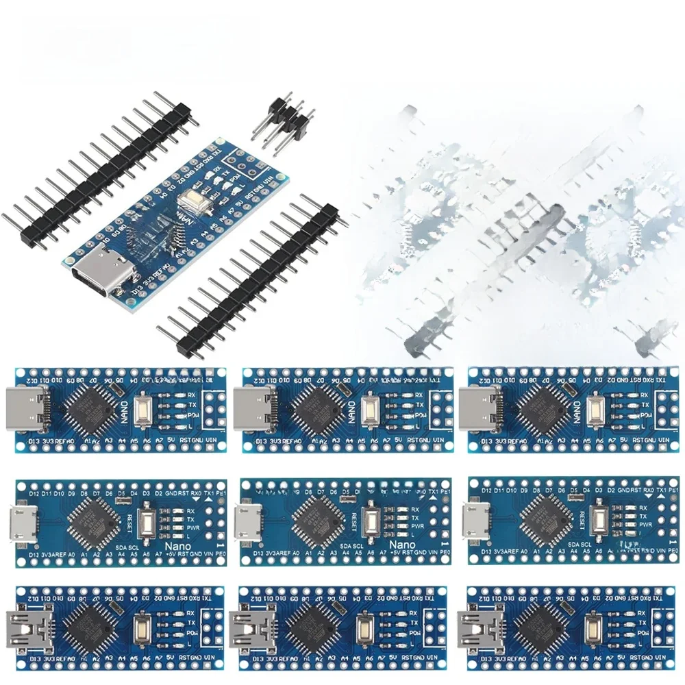 Mini / Type-C / Micro USB Nano 3.0 z ładowarką Nano kontroler kompatybilny z bootloaderem dla arduino CH340 sterownik USB 16Mhz ATMEGA328P — zdjęcie produktu 7
