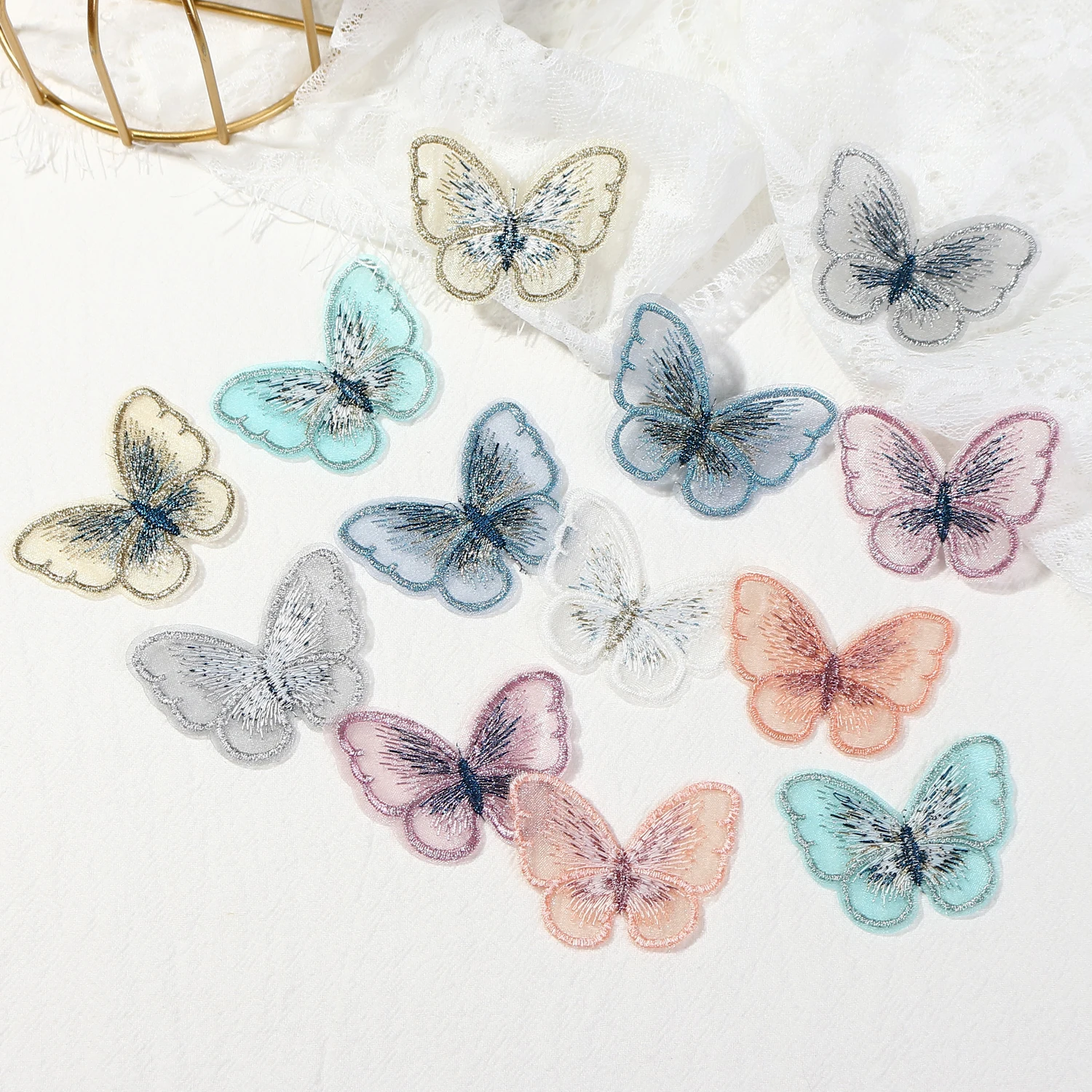 10/20Pcs Embroidery Butterfly Patch Christmas Party Festival Wedding Decorations Dress Needlework Decor Handmade Craft Accessoy