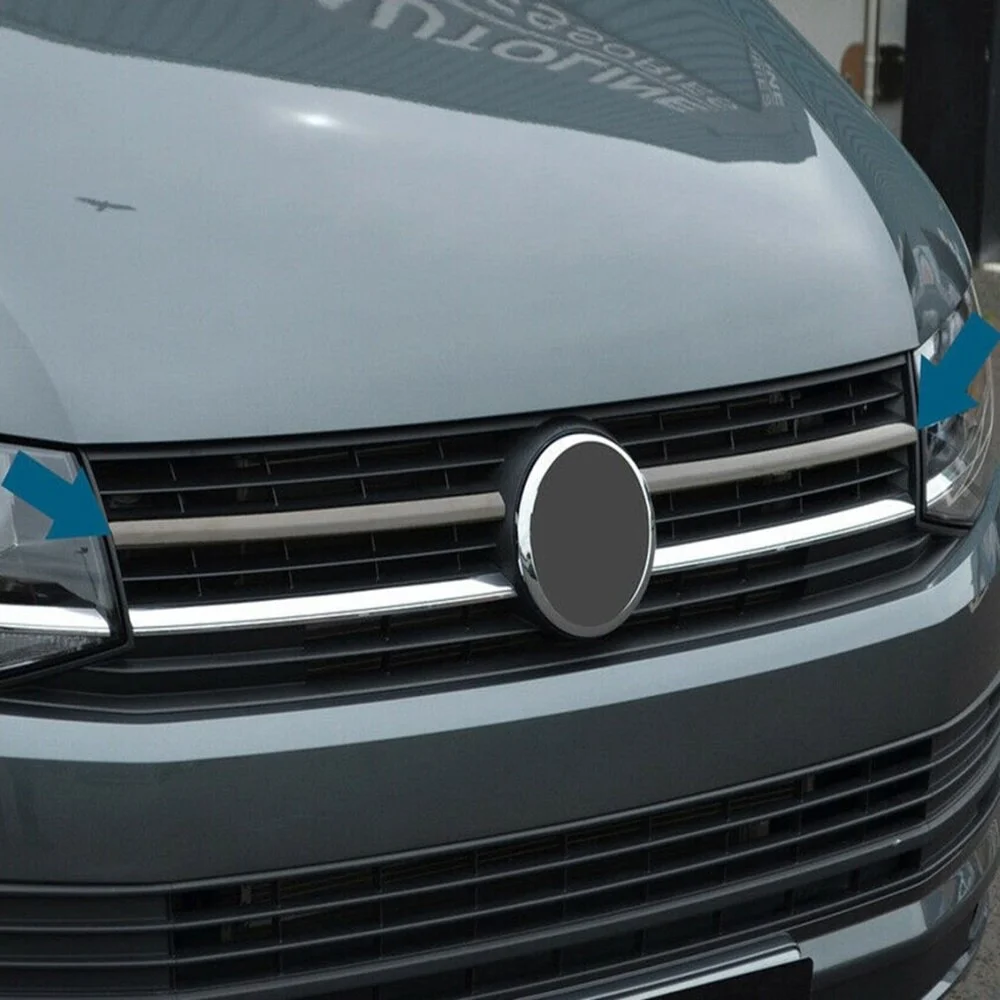 For Multivan black chrome front grille VW T6 (Comfort Line-Highline) 2 pcs. 2015-2019. Stainless steel. A + quality modified