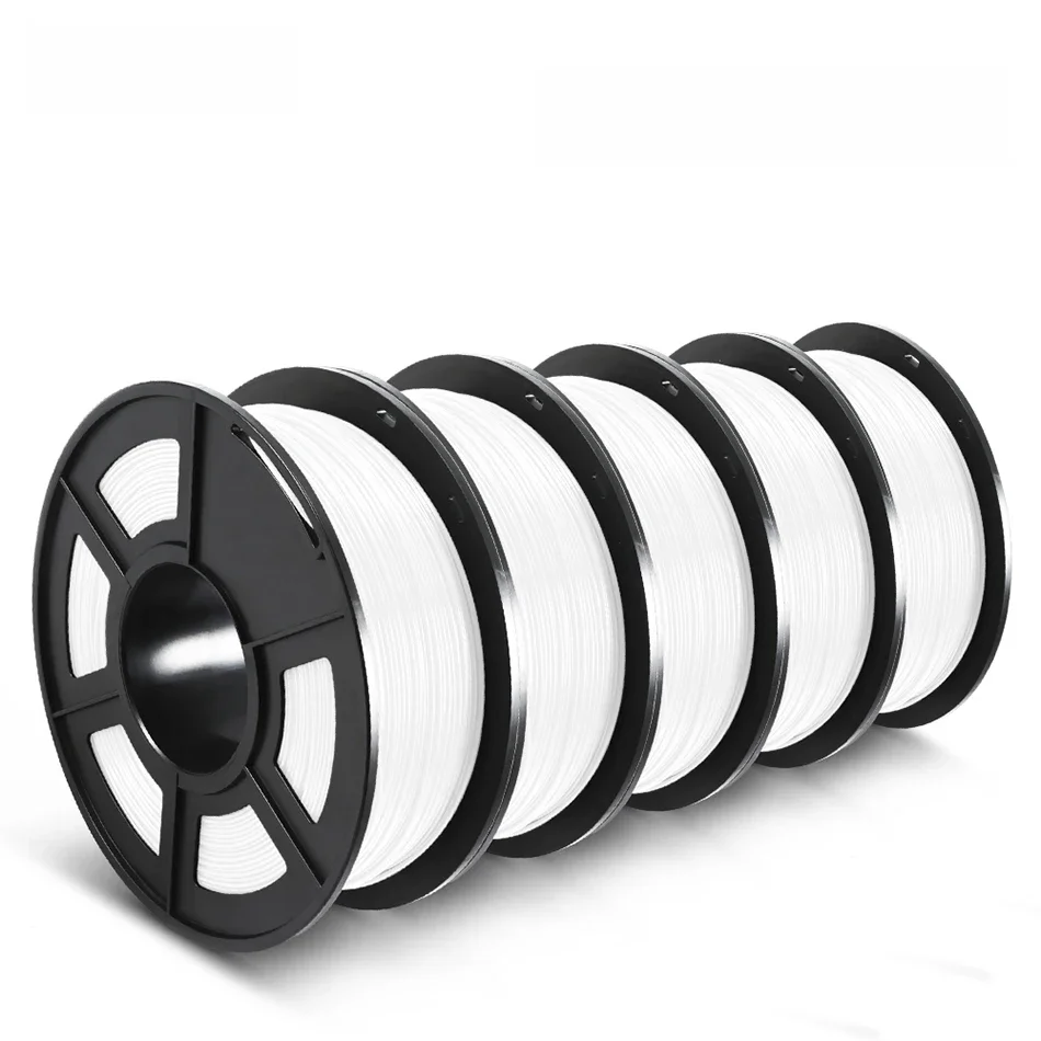 SUNLU PETG 1KG Filament 3D 1,75 MM 5 rolek uporządkowane schludno bez węzłów bez pęcherzyków w jasnym kolorze przyjazny dla środowiska dobra wytrzymałość — zdjęcie produktu 7