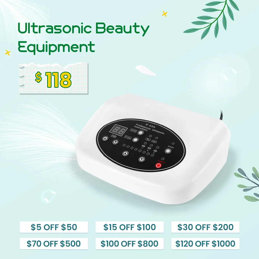 

3 Probes Ultrasound Facial Body Skin Massager Therapy Ultrasonic Beauty Machine