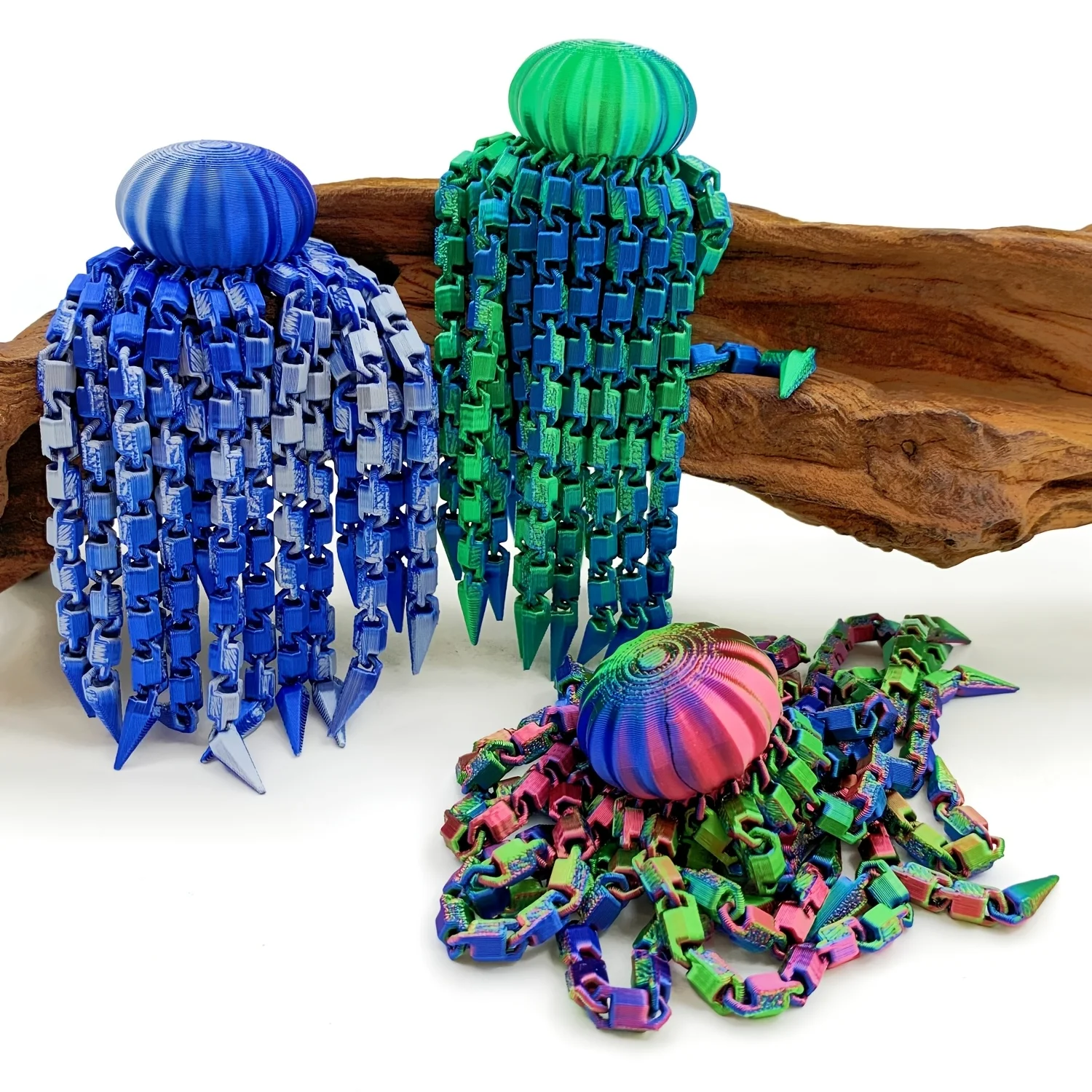 1 Piece 3D Printed Little Octopus with an Adorable and Cute Design, Vibrant Gradient Colors, Perfect Gift for Thanksgiving and Easter for Friends, Movable Octopus Toy, Model Making and Hobby Cultivation, Fine Craftsmanship, Durable Plastic, No Power Required, Multi-Color Gradient for High Playability