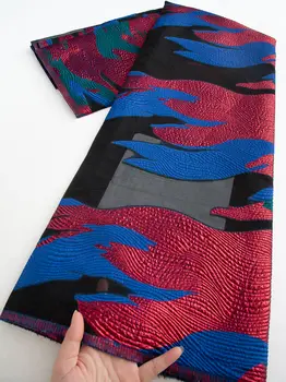 尼日利亞錦緞蕾絲布料 非洲提花法式鍍金蕾絲晚禮服 高品質 女式縫紉 5碼 4561 8 最佳銷售 尼日利亞錦緞布料 - №2