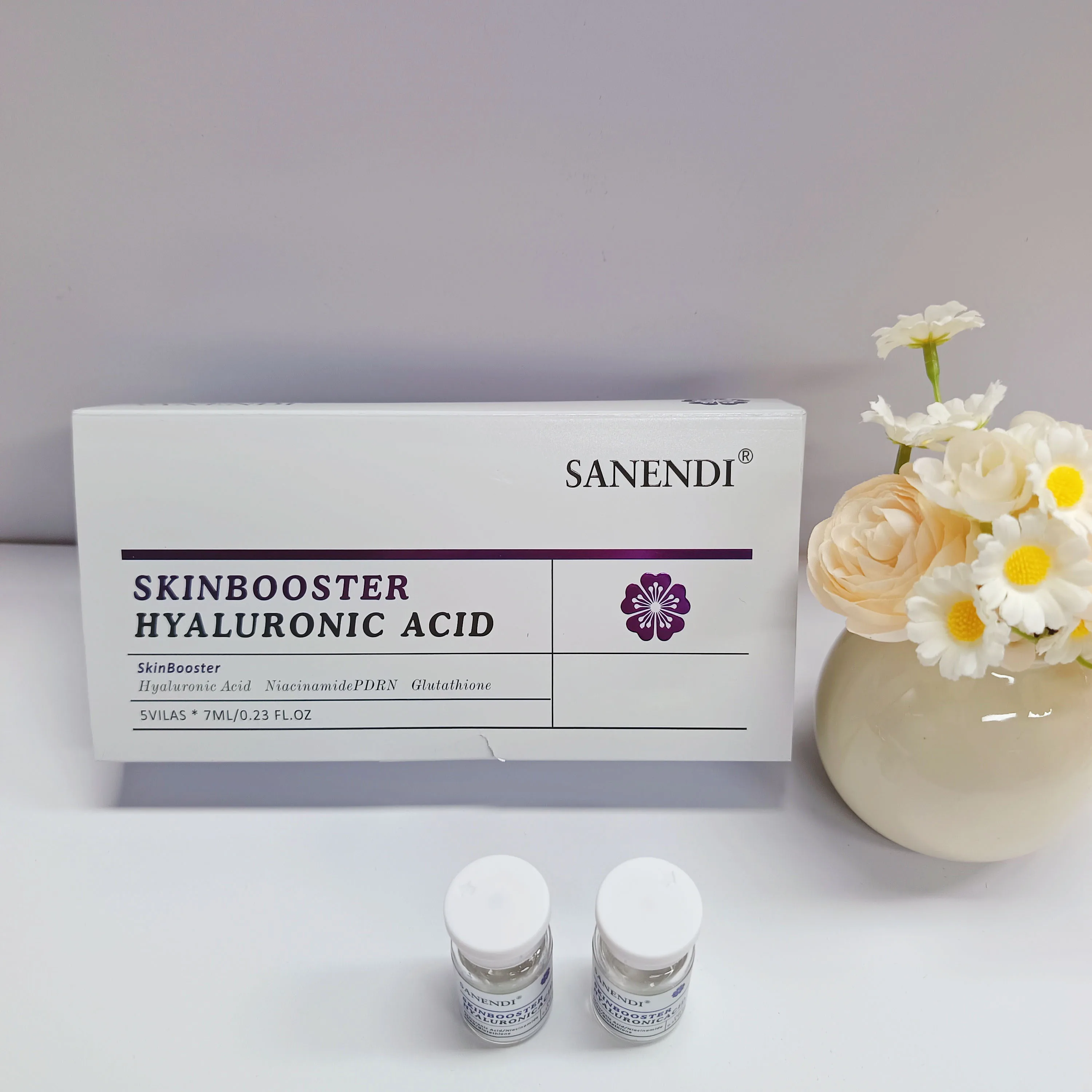Sanendi produto coreano para cuidados com a pele contém ácido hialurônico hidratante calmante e hidratante conjunto de essência facial 7ml x 5