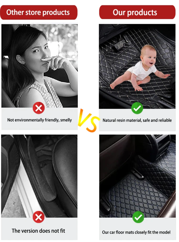 Car Floor Mats For Ford C-Max MK2 2011~2016 5seat Leather Mat Auto Carpet Anti-dirt Pads Non-slip Floor Mat Rug Car Accessories