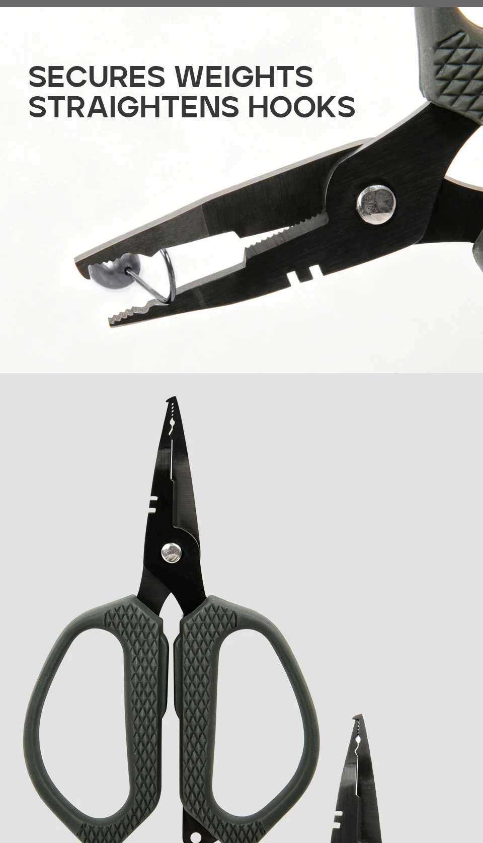 LETOYO Edelstahl-Angelschere Multifunktionale Angelzange zum Schneiden von PE-Schnüren, Öffnen von Splitringen und Entfernen von Haken Meeresangelwerkzeug – Detail 4