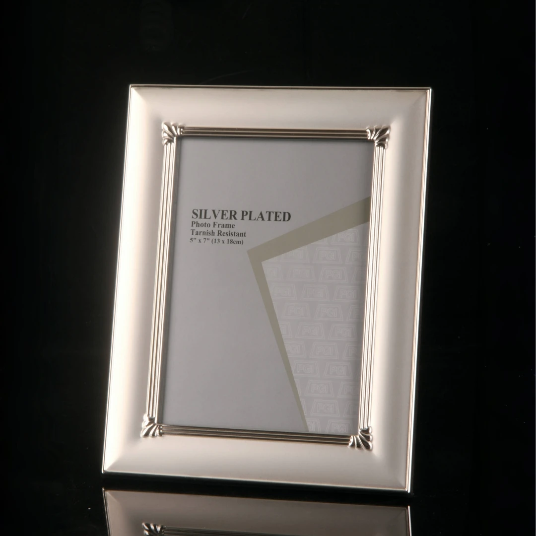 Elegant Silver Edge Photo Frame with Velvet Backing