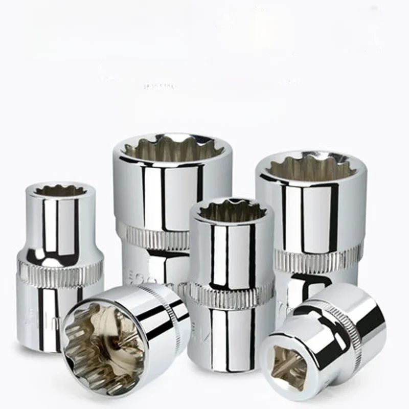 Tête de clé à 12 points, 1/2 pouces, miroir en alliage CR-V, clé à cliquet antirouille, douille Torx courte de 8 à 36mm pour l'élimination des écrous