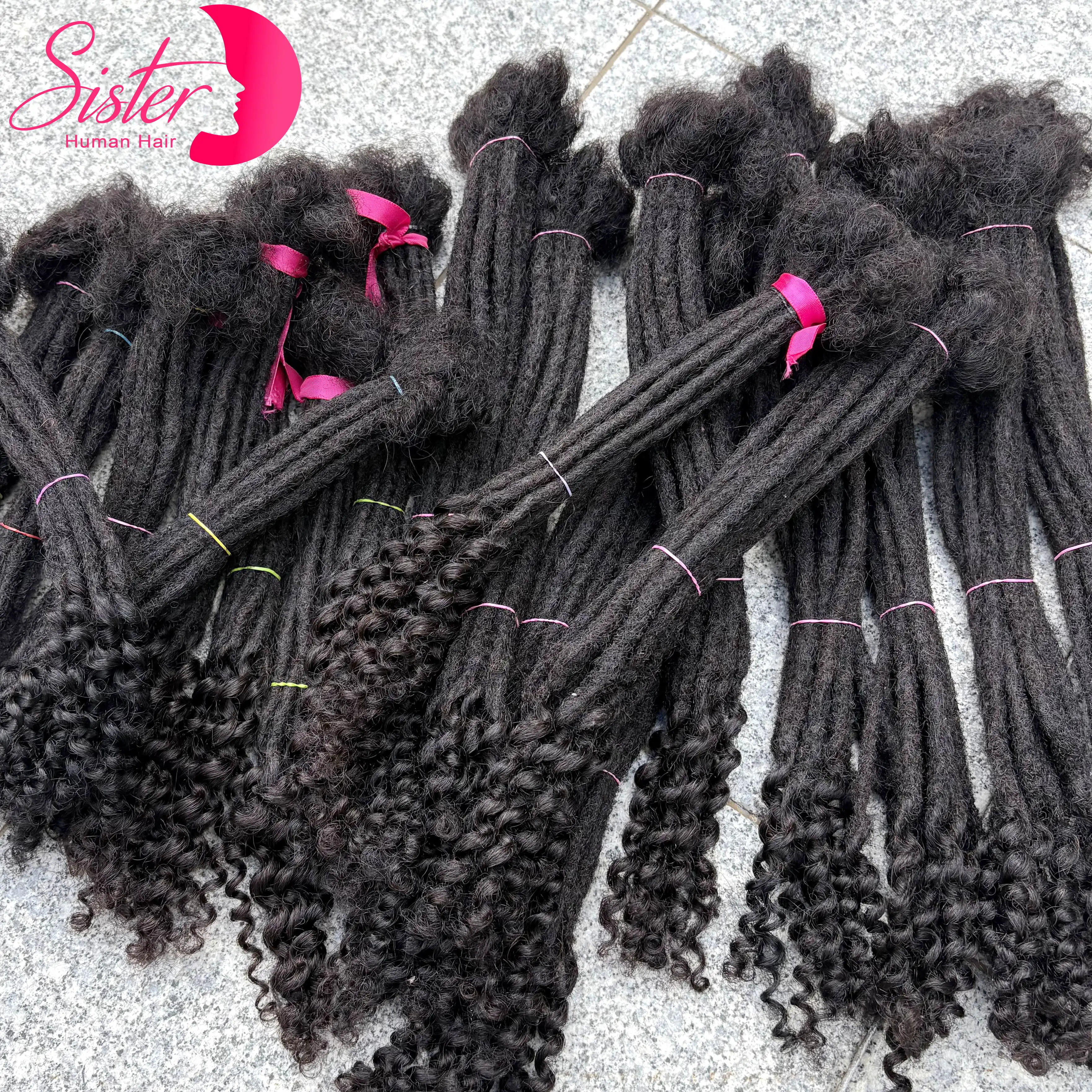 8–14 Zoll, 50 Stränge, natürliche Loc-Verlängerung, Echthaar mit lockigen Enden, 100 % Echthaar, Loc-Dreadlock-Verlängerung für Männer, Frauen, Kinder