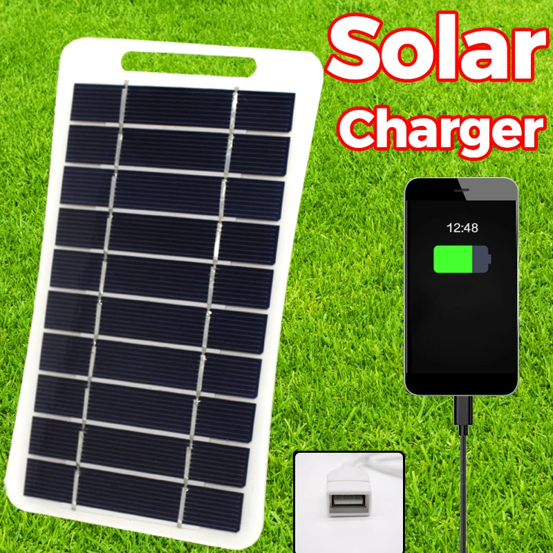 Solar Panel 5V 2W Output USB Outdoor Portable Solar System Mobile Phone Charger Lighting Power Generation image 2