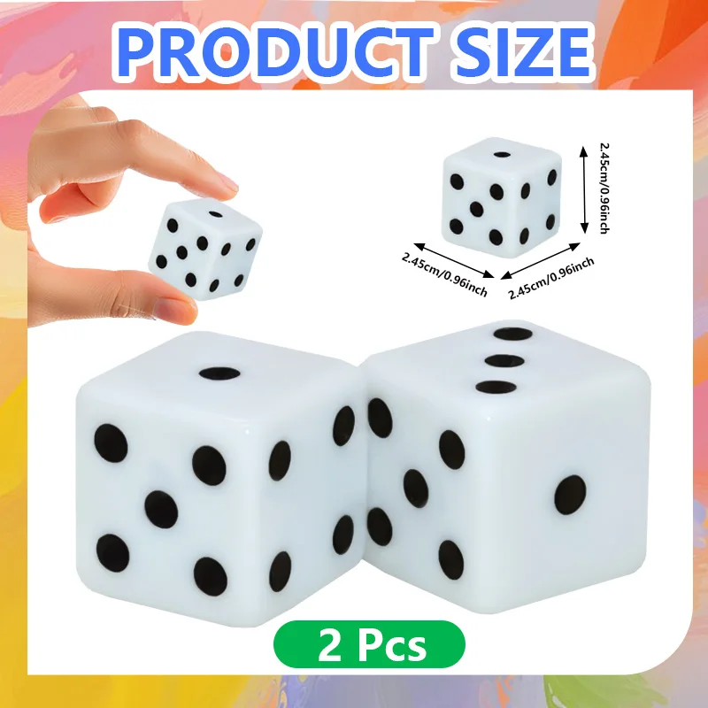 2pcs Large Black-and-White Dice Are Suitable for Board Games and Parties, 2.5cm /1-Inch Oversized Multi-Sided Dice Are Suitable