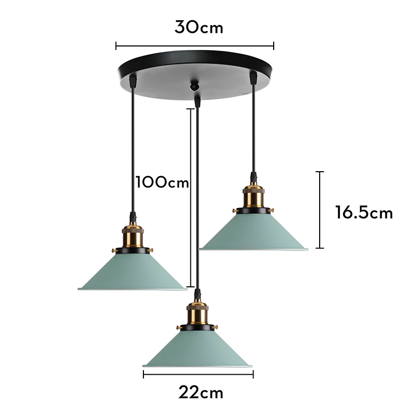 Imagem -06 - Industrial Retro Lustres de Teto E27 Pingente Lâmpadas para Cozinha Quarto Restaurante Casa Preto Branco Cabeças Pendurado Luz