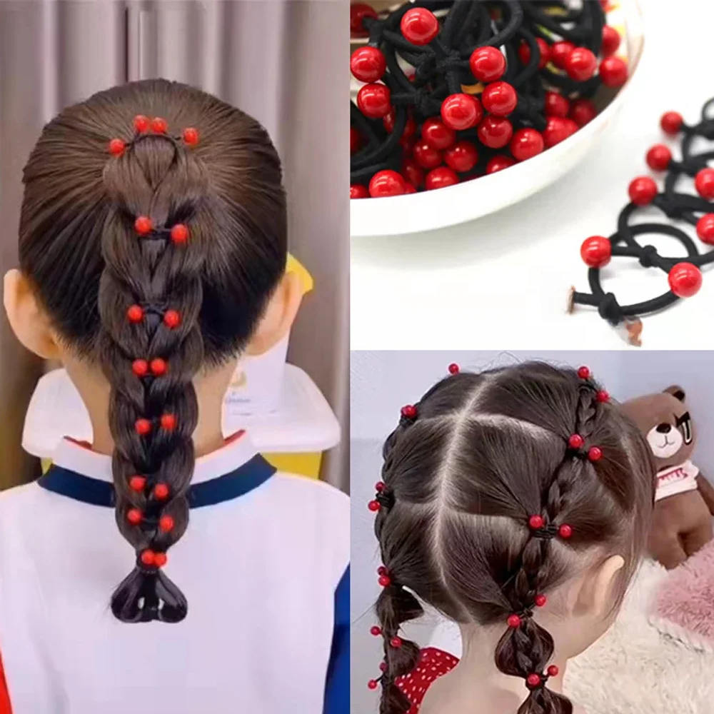 10-40 sztuk/zestaw wiśnia śliczne dziewczyny nylonowe elastyczne gumki do włosów Scrunchie Cartoon Baby kucyk Holder Heaband HairTies akcesoria do włosów — zdjęcie 2