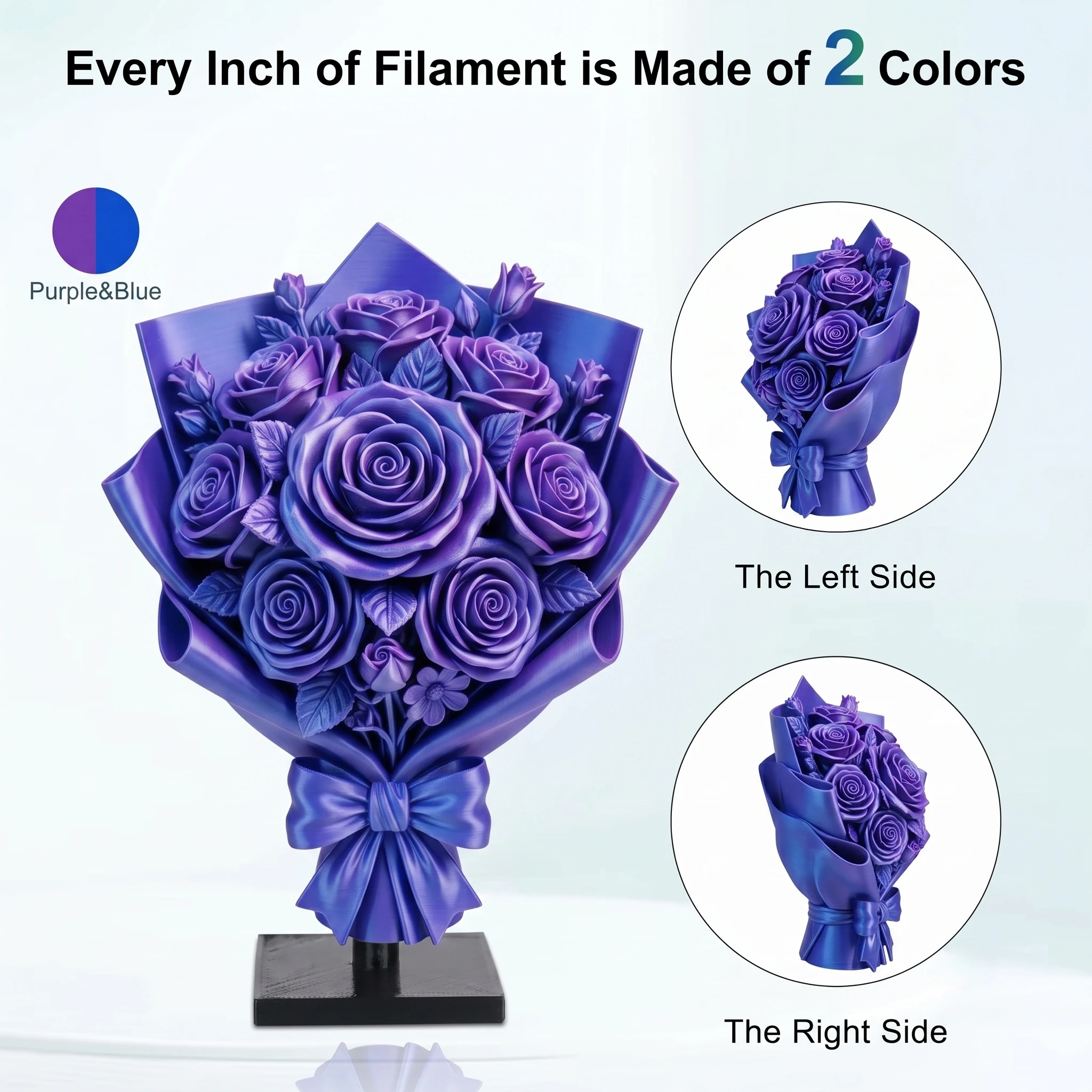 Halloween Silk PLA 1.75mm Dual Color Coextrusion Filament 250g Color Change for Creative 3D Printer Projects