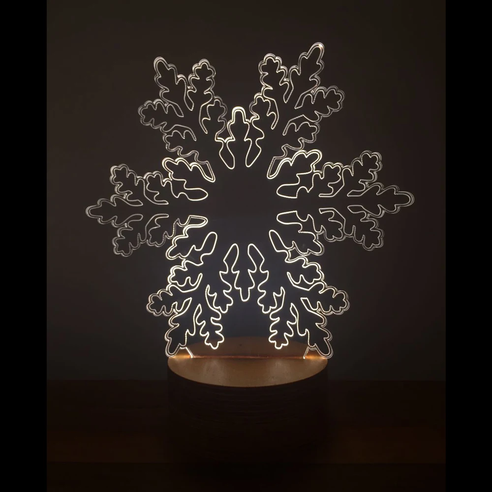 Exquisite Decorative Gift LED Table Lamp with Intricate Snowflake Design for Winter Home Decor Night Light Ambiance