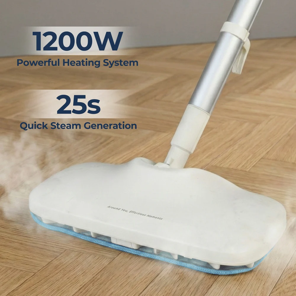 Multifunktionaler Dampfmopp Handheld/Standgerät mit 3-Stangen-System 135 ° C Sanitize Floors Windows Kitchen, 25s Heat, 6m Kabel 113m², 1200W