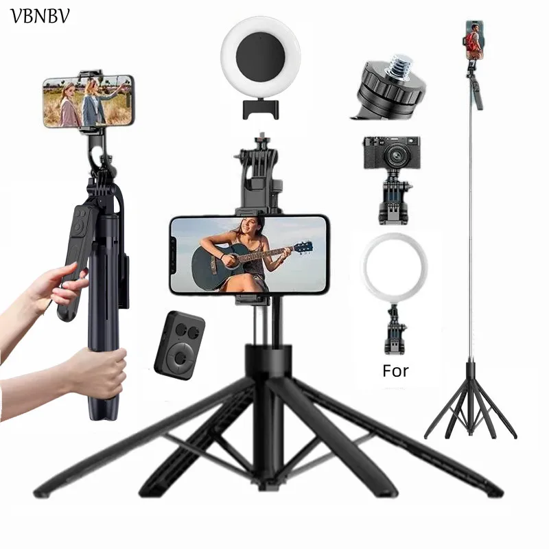 

VBNBV 2025 Новый беспроводной штатив для селфи 1,8 м, складная подставка для экшн-камер, смартфонов, балансирующая устойчивая съемка в реальном времени