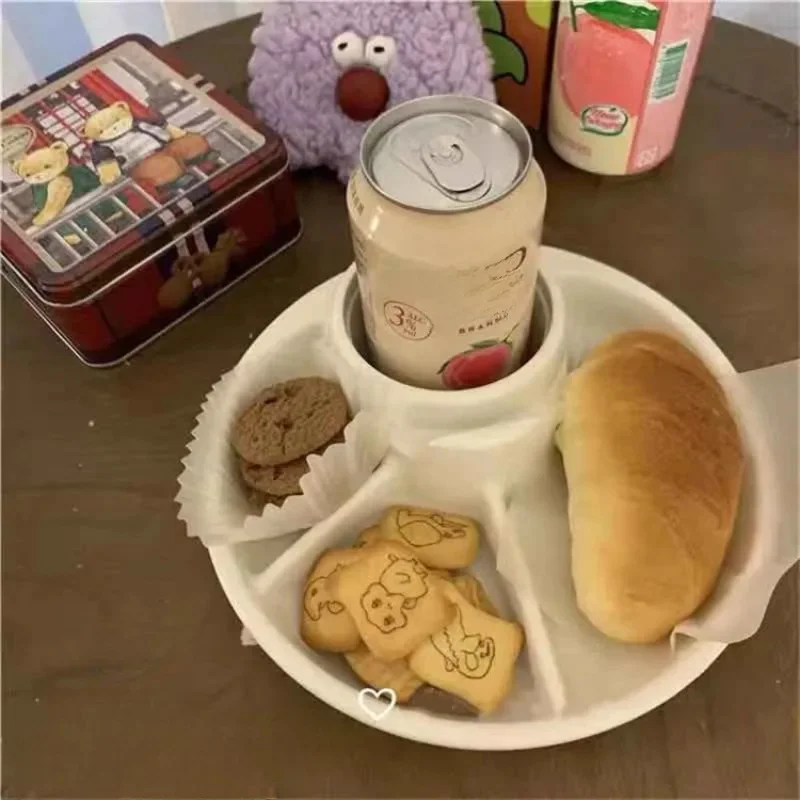 Assiette divisée pour petit déjeuner de 21cm, plateau de pique-nique pour Barbecue Portable, plaque de contrôle des portions pour une alimentation saine pour adultes et enfants
