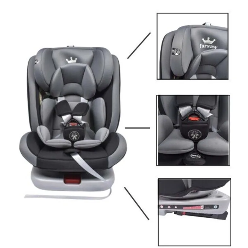 AP03 FARSAW® Baby Car Seat Child Seat 360° rotatable with ECE ISOFIX, group 0+1/2/3 (9-36 kg/0-12 Year), 5-point safety belt