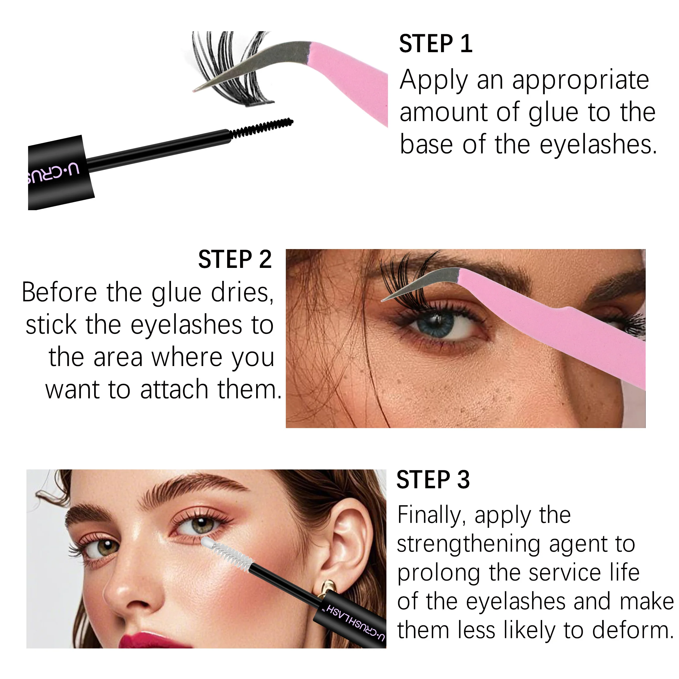 Cola para cílios postiços 2 em 1, bond & seal, dura 72 horas, à prova d'água e à prova de suor, adequada para usar durante o exercício.