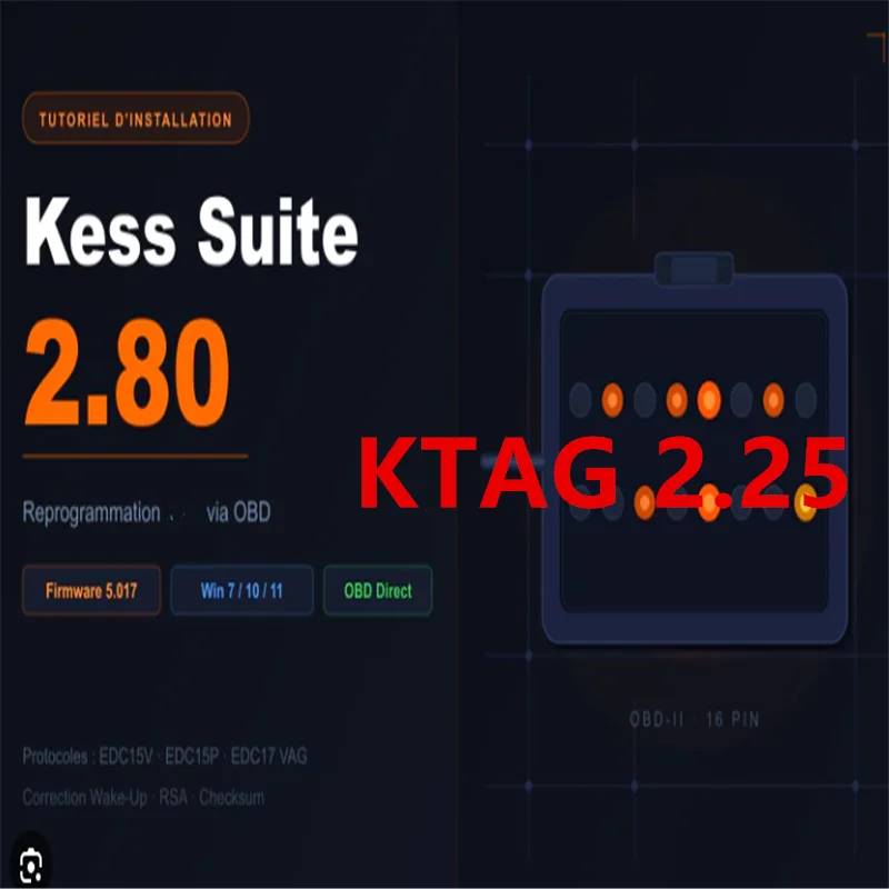Newest KESS Ksuite 2.80 K-tag 2.25 for KESS V2 – RSA Error Fix, Unlock Tool for Car Truck Bike Tractor EU Online Version