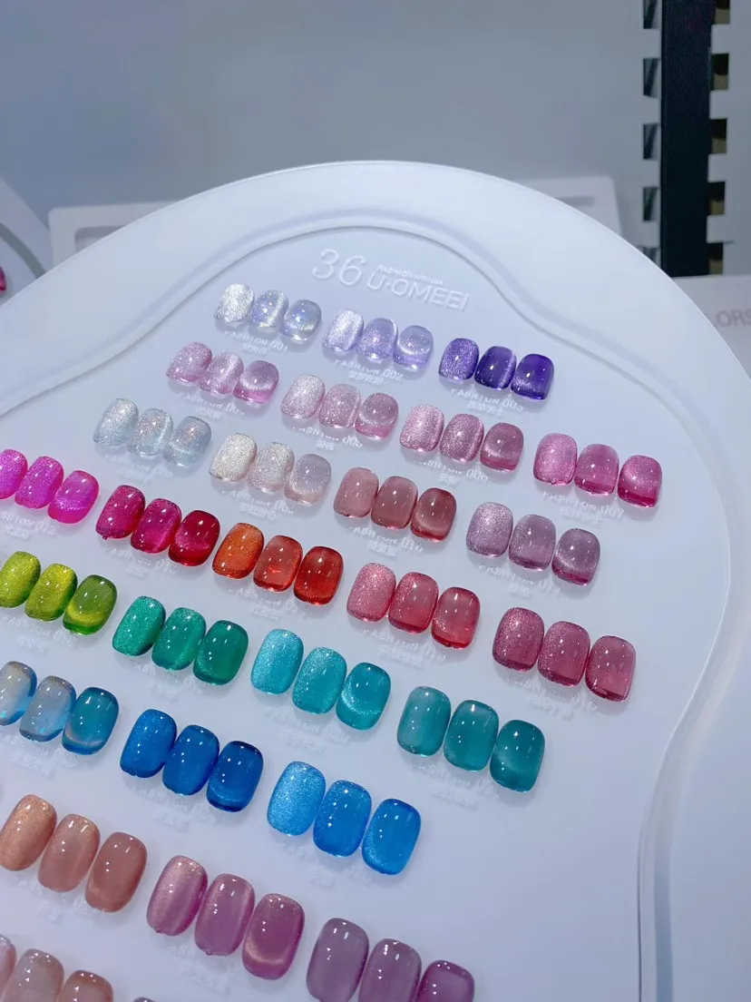 U · omeei 36 Farben 24 Farben nicht übereinstimmend Cat Eye Nagel Gel Set neues Modell 2024 Nail Art Kit Nagels tudio heiß verkaufen ungiftiges UV-Gel