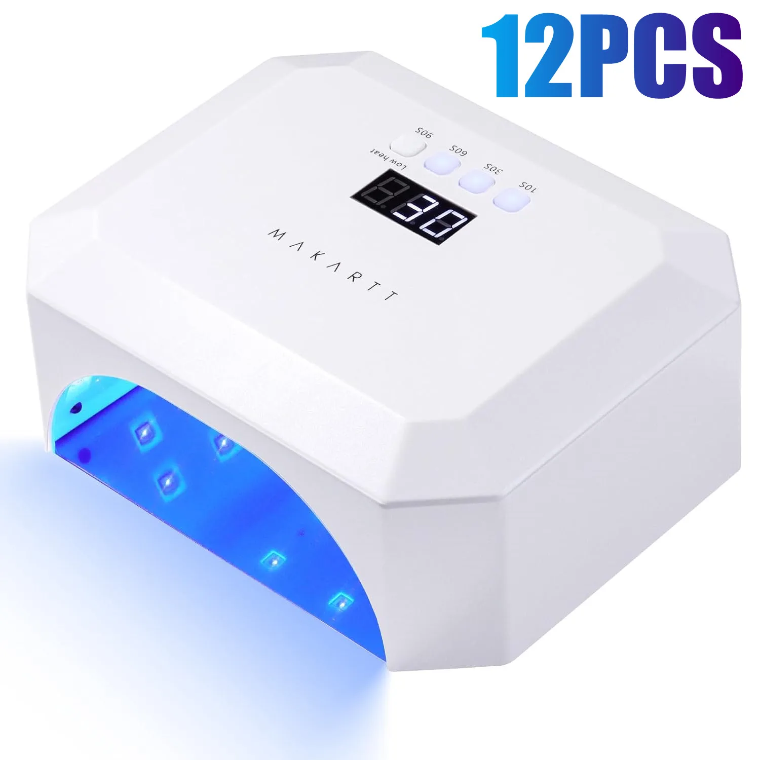 

12PCS UV LED Nail Lamp ,Makartt UV Light for Gel Nail Polish Rechargeable Aurora 36W Nails Gel Lamp with 4 Timers & Auto Sensor
