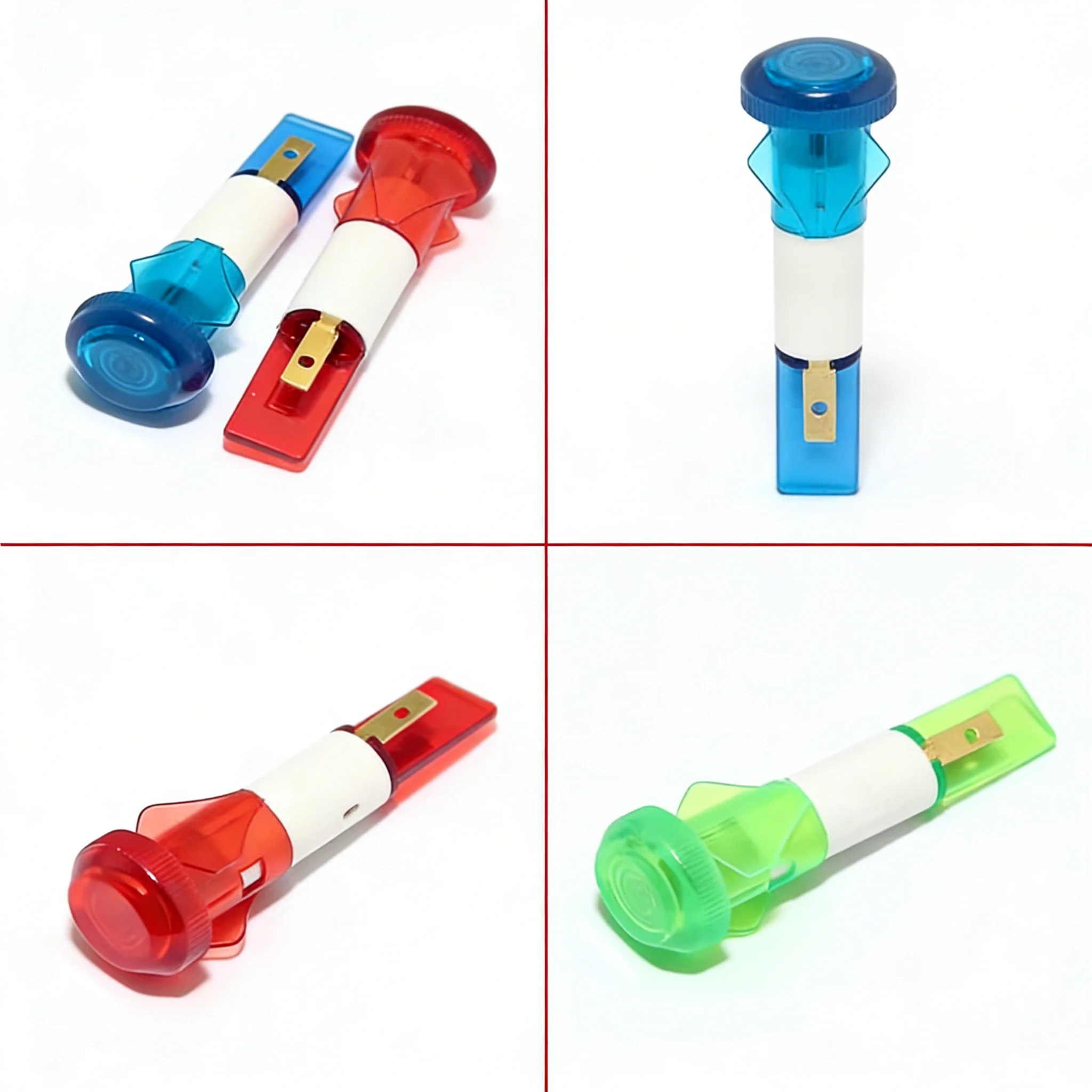 FILN 220v indicator light 10mm plastic signal lamp red yellow blue green white 12v 24v 110v led lamp