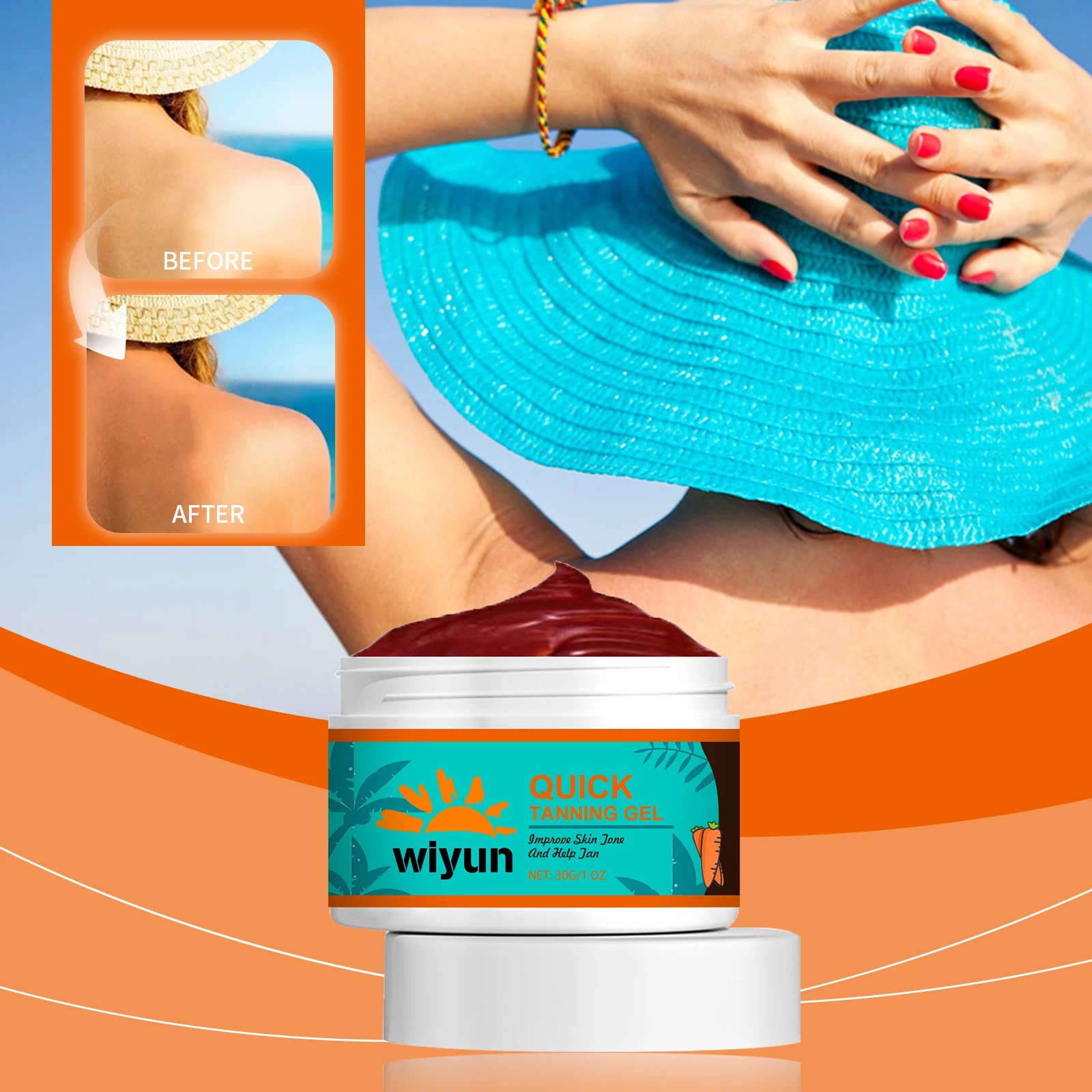 

30g Wiyun Bronze Tanning Gel Hydrate Intense Nourish Renew Skin Barrier Even Glow Vibrant Tone Long Lasting Moisture Lock Skin