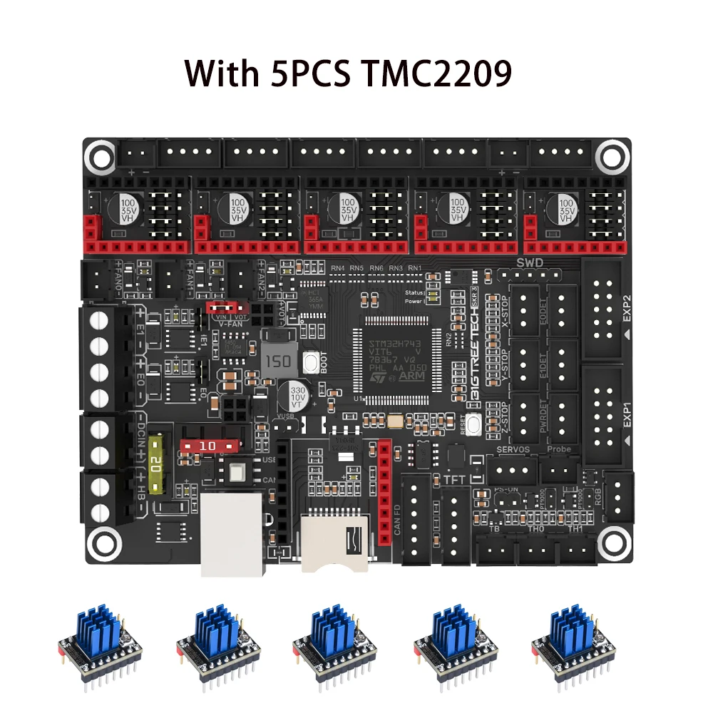BIGTREETECH BTT SKR 3 32 Bit Moederbord Upgrade SKR 2 SKR V1.4 TURBO 3D Printer Onderdelen EZTMC5160 EZTMC2209 Voor Ender 3/5 V2