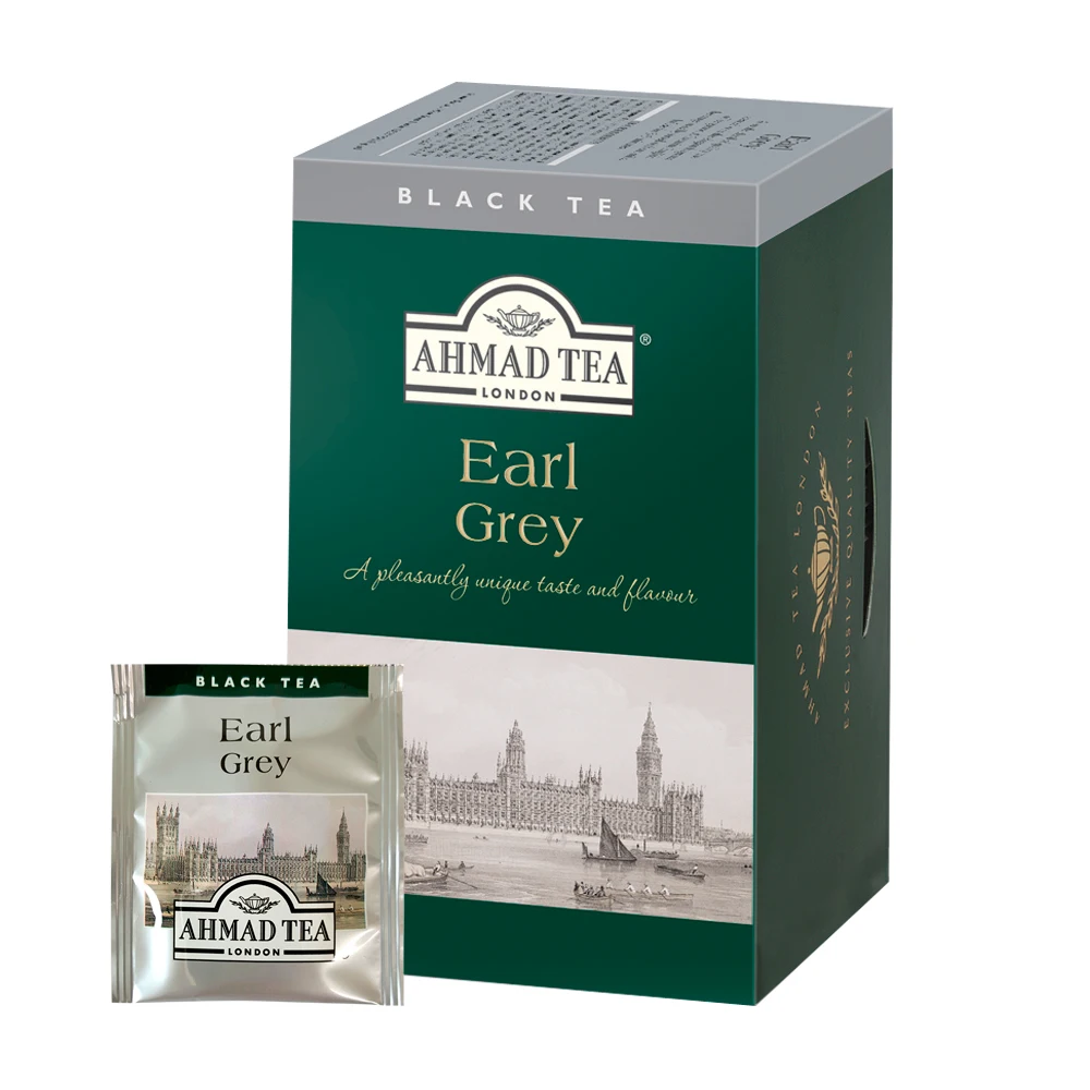 Ahmad Tee Earl Grey, schwarzer Tee, britischer Tee, Milch tee, 20 Teebeutel (2g),20 Teebeutel