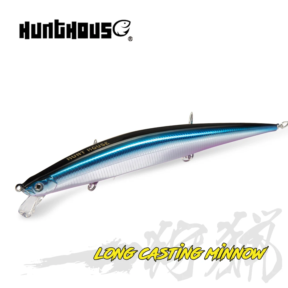 Hunthouse Tide Minnow Slim 175S Señuelos de Pesca 175mm/34g Jerkbait de fundición larga Pesca para lubina aparejos de trucha de mar lw404