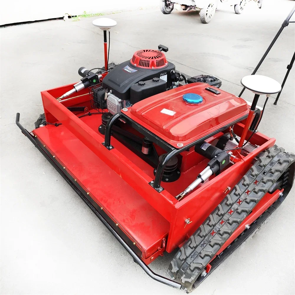 GPS  Automatic Crawler Remote Controlled Lawn Mower Zero Turn With Electric Start