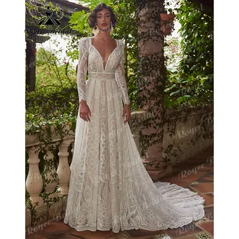 Suknia ślubna ślubna ślubna damska suknia ślubna z długim rękawem bolerko przeznaczenia suknia ślubna na zamówienie 2024