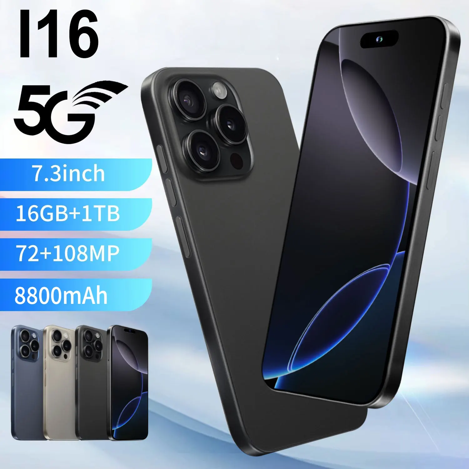 

2025 NEW i16 Pro Max Ultra HOT original intelligent 5G dual card dual standby Android 14 system global version 8800mAh battery