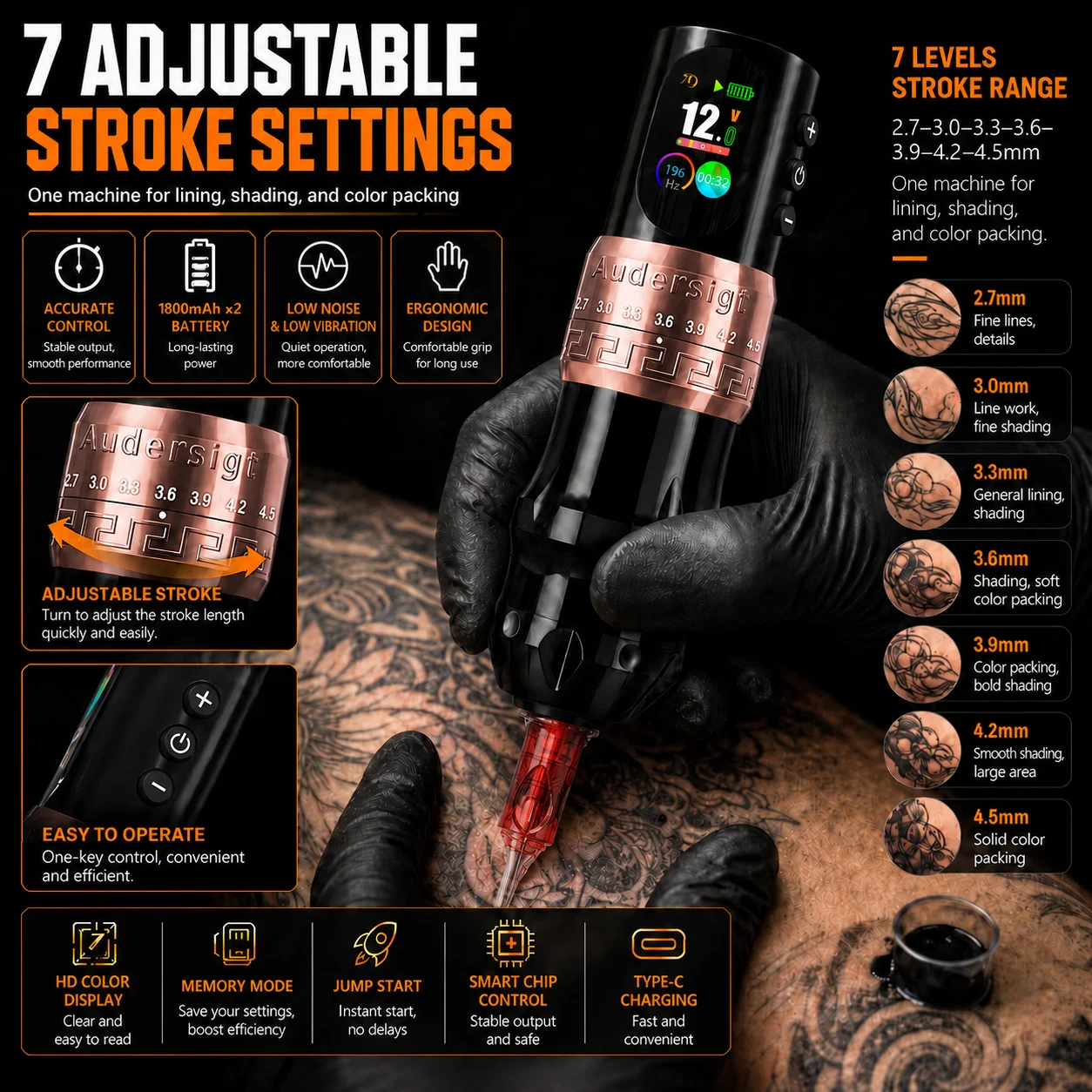 Single and dual controllers Professional Tattoo Machine 1800mah  Tattoo Pen Machine For Tattoo Body Artists