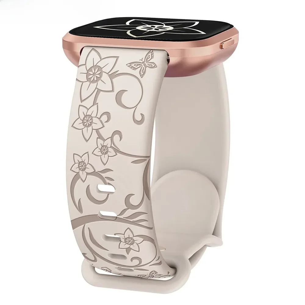 Toyouths wildflowers blumen graviertes Uhren armband für fitbit versa 2/versa/versa lite/versa se