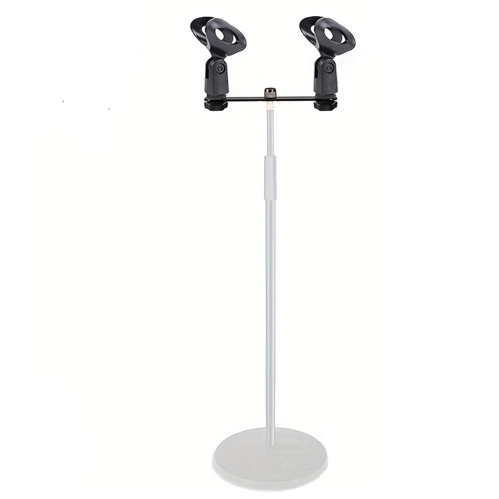 Adjustable Dual Microphone Clip-On Bar Set, Dual-Head Microphone Clip Extension Accessories, Universal for Live Streaming and Karaoke (Excluding Stand)