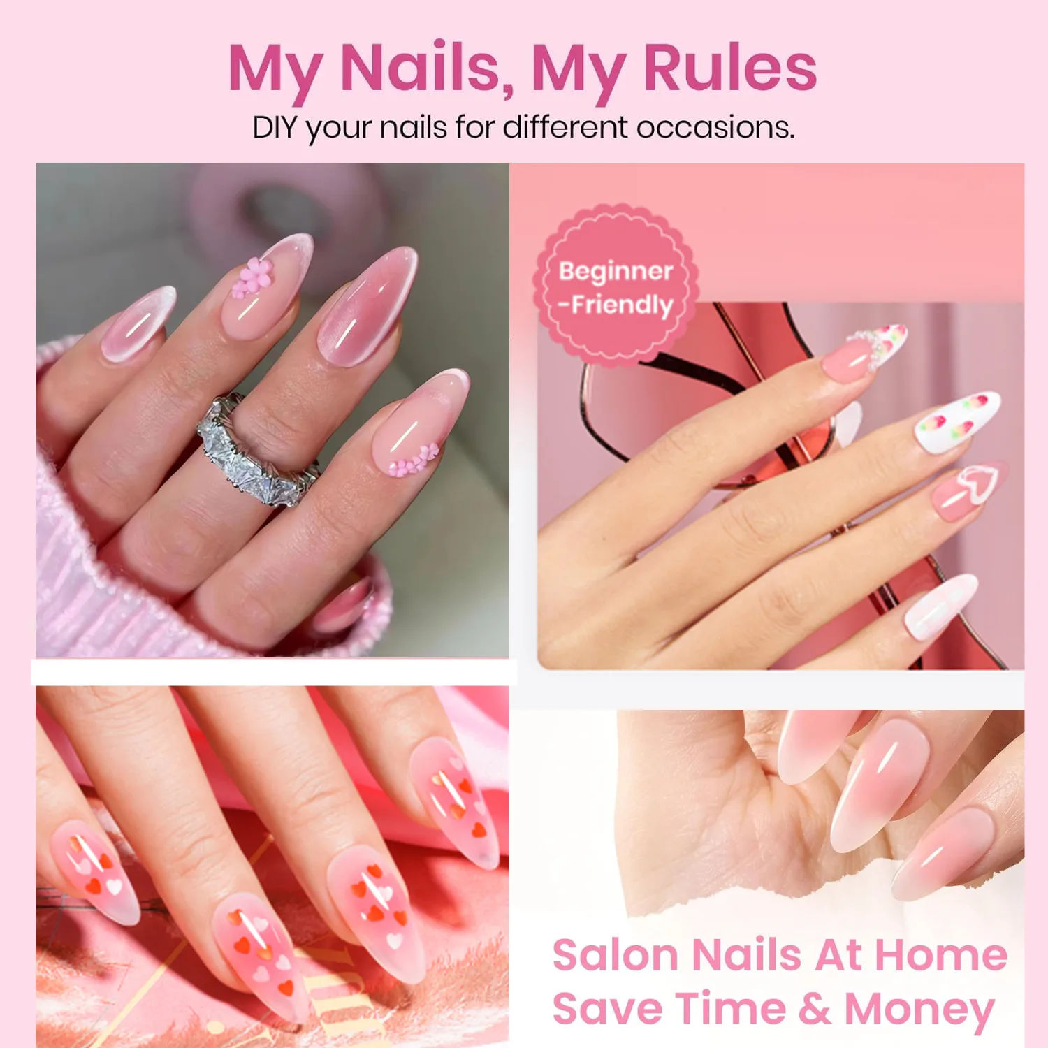 Nail Base Coat & Top Coat Set - Long-Lasting Shine & Chip-Resistant,for All Nail Polish Types Manicure Nail Art Supplies